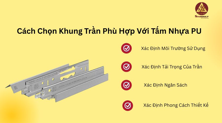 Cách Chọn Khung Trần Phù Hợp Với Tấm Nhựa PU