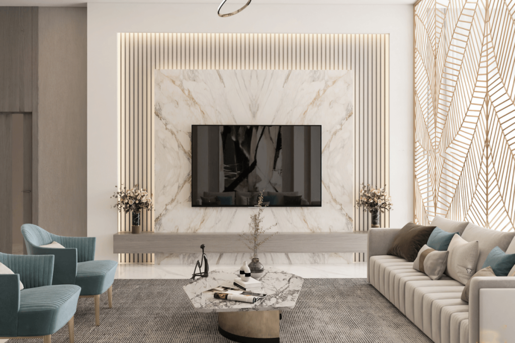 Tấm ván nhựa PVC trang trí phòng khách