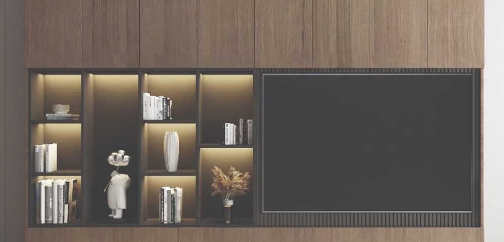 Tấm ván nhựa PVC làm kệ tivi